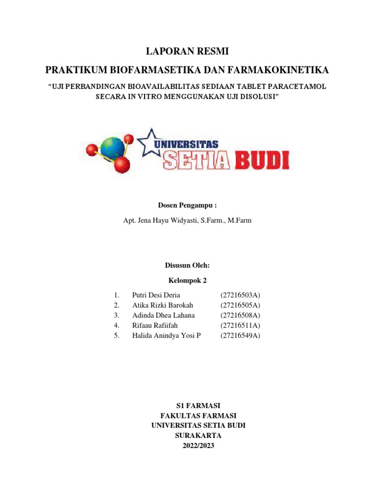 Uji Bioavailabilitas Tablet Paracetamol | PDF