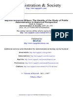 Beyond Woodrow Wilson The Identity of The Study of Public Administration in Historical Perspective