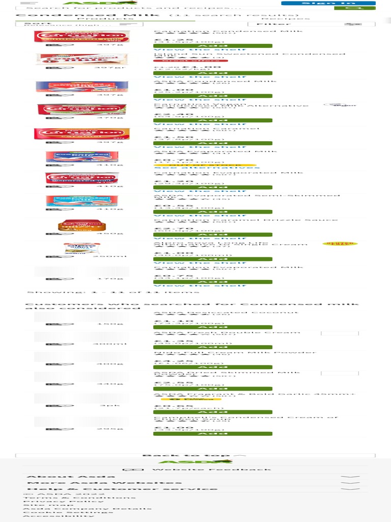 Search Results For Condensed Milk ASDA Groceries Download Free PDF