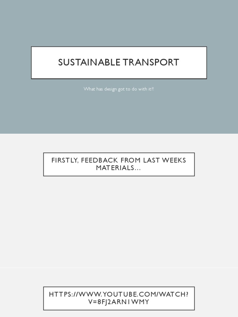 Sustainable Transport Design Insights | PDF