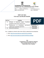 MHT CET 2023 Grievances and Result Schedule