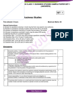 Cbse Class 11 Business Studies Sample Paper Set 1 Answers