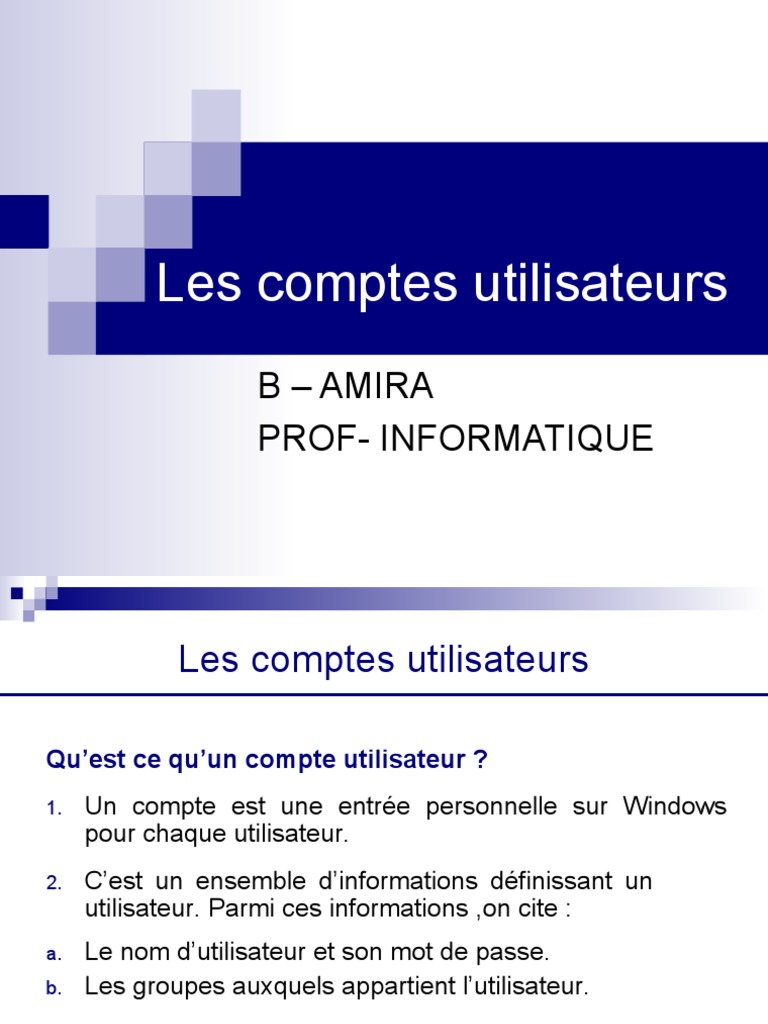 COMPTES ET IDENTIFIANTS intelligence overview