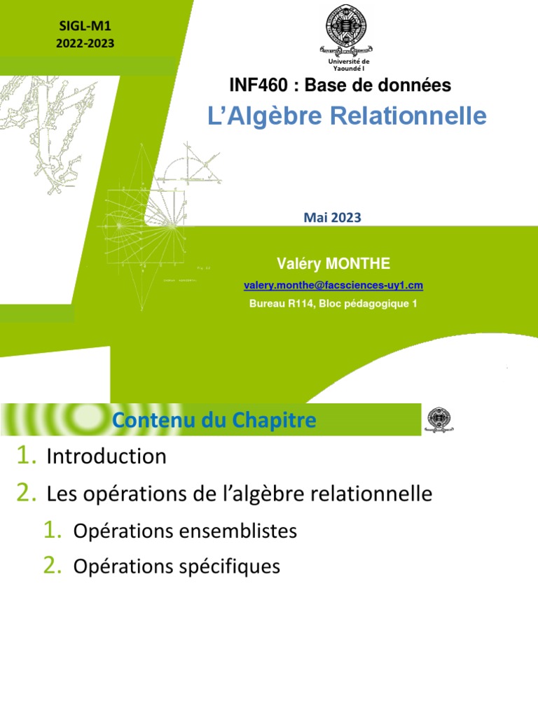 Algèbre Relationnelle : Opérations et Exemples | PDF | Base de données ...