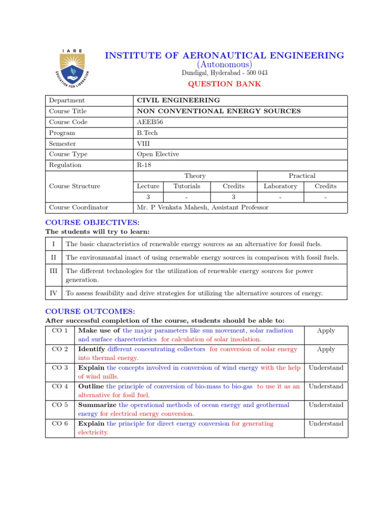 CE NCES QB Bat19 PDF | PDF | Solar Energy | Anaerobic Digestion