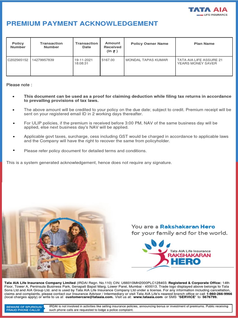 Image Result For Pay Insurance Premium With Multiple Payment Modes Tata Aia