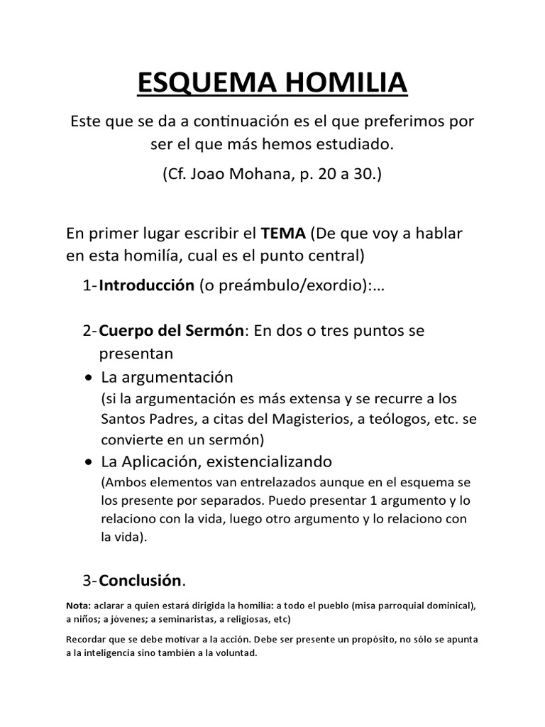 Esquema para una Homilía Efectiva | PDF | Filosofía