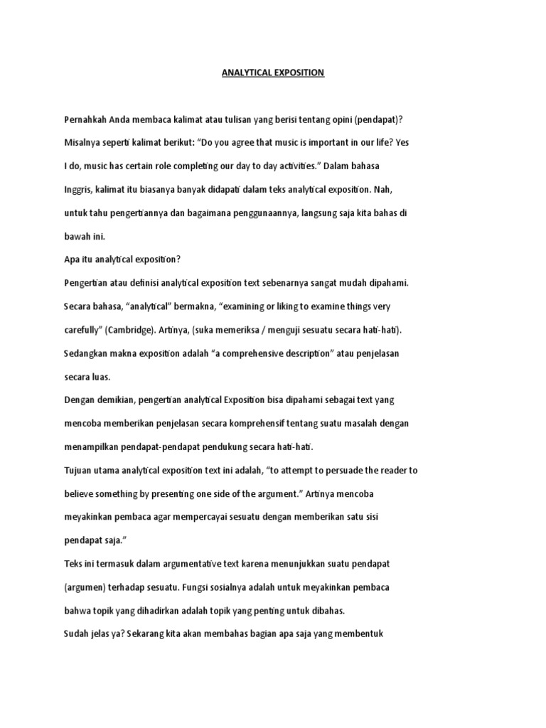 Memahami Teks Analytical Exposition | PDF | Seni & Disiplin Bahasa