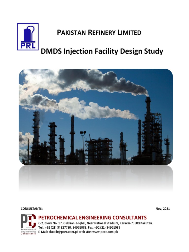 DMDS Injection Facility Design Study | PDF | Oil Refinery | Pump
