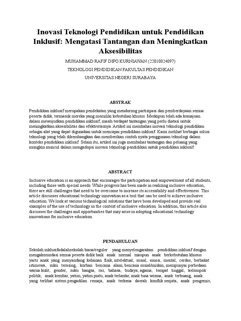 strategi penerapan pendidikan adaptif teknologi