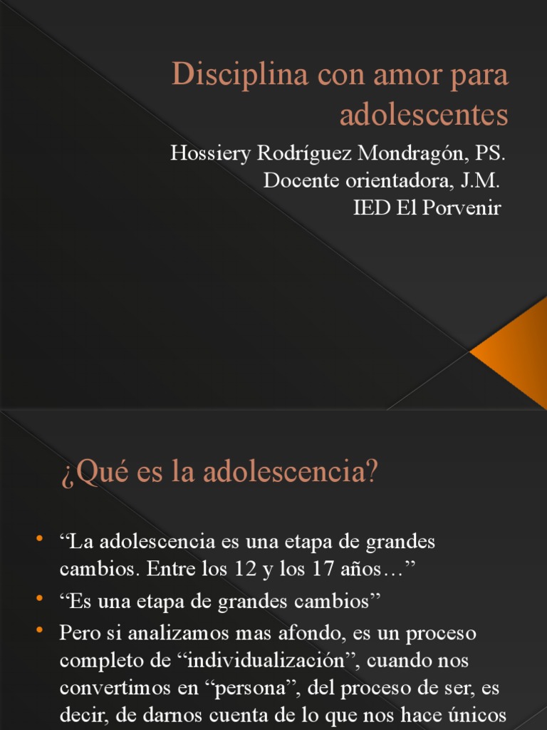 Disciplina Con Amor Para Adolescentes Pdf Adolescencia Ira