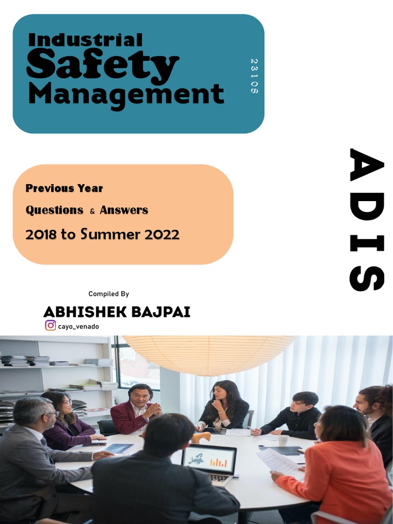 Industrial Safety Management PYQ Ans PDF Occupational Safety And