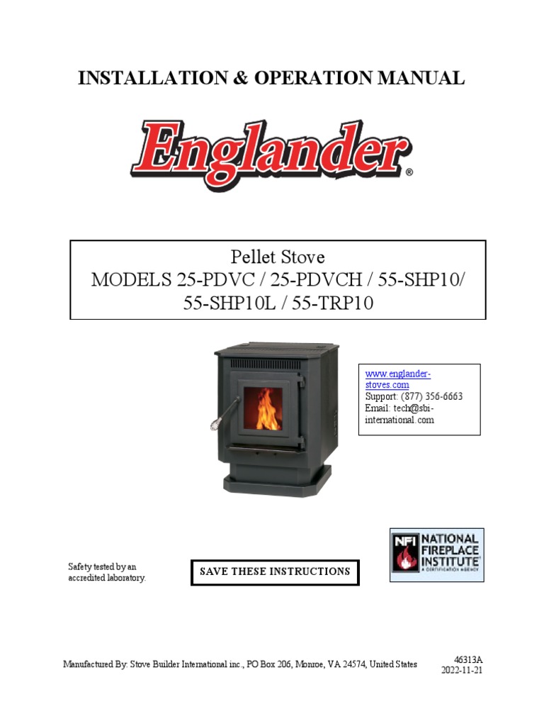 Pellet Stove 25PDVC PDF Stove Chimney