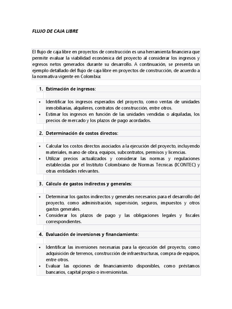 Flujo de Caja Libre | PDF | Flujo de efectivo | Presupuesto