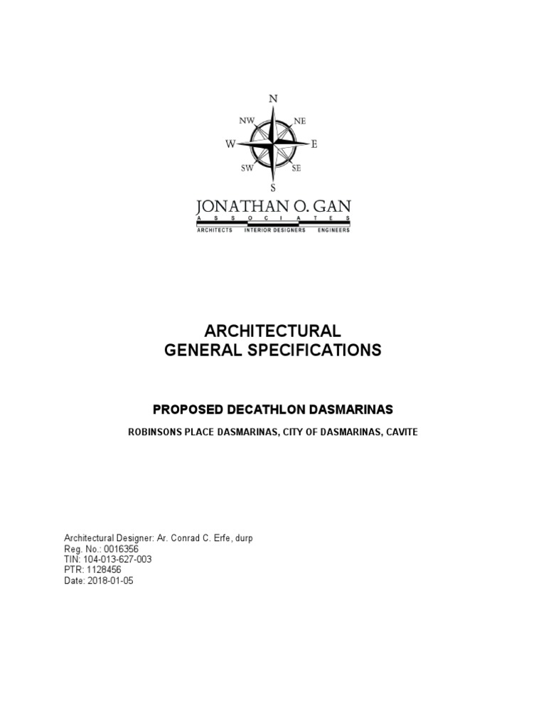 Decathlon Dasmarinas Architectural Specs | PDF | Welding | Construction