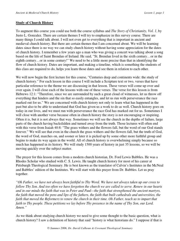 Transcripts - Ancient and Medieval Church History | Download Free PDF ...