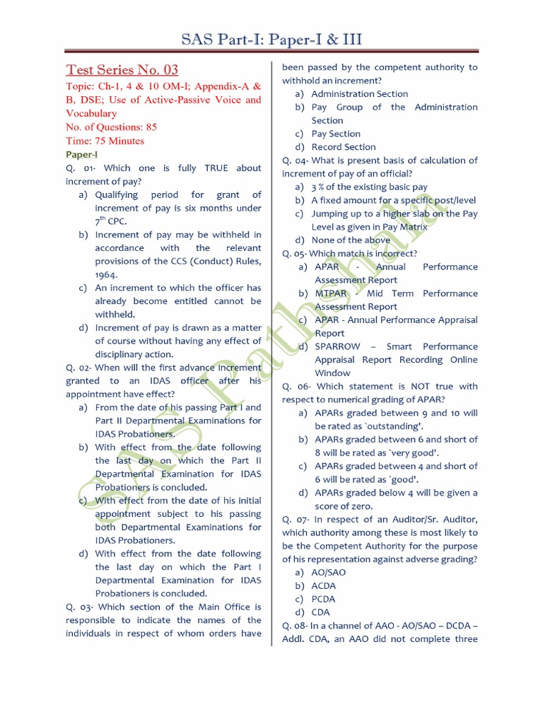 Test Series 03 | PDF