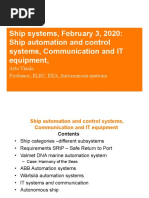 2020 MEC E2005 Ship Systems - Lecture 9 EF2 - Ship Automation 1