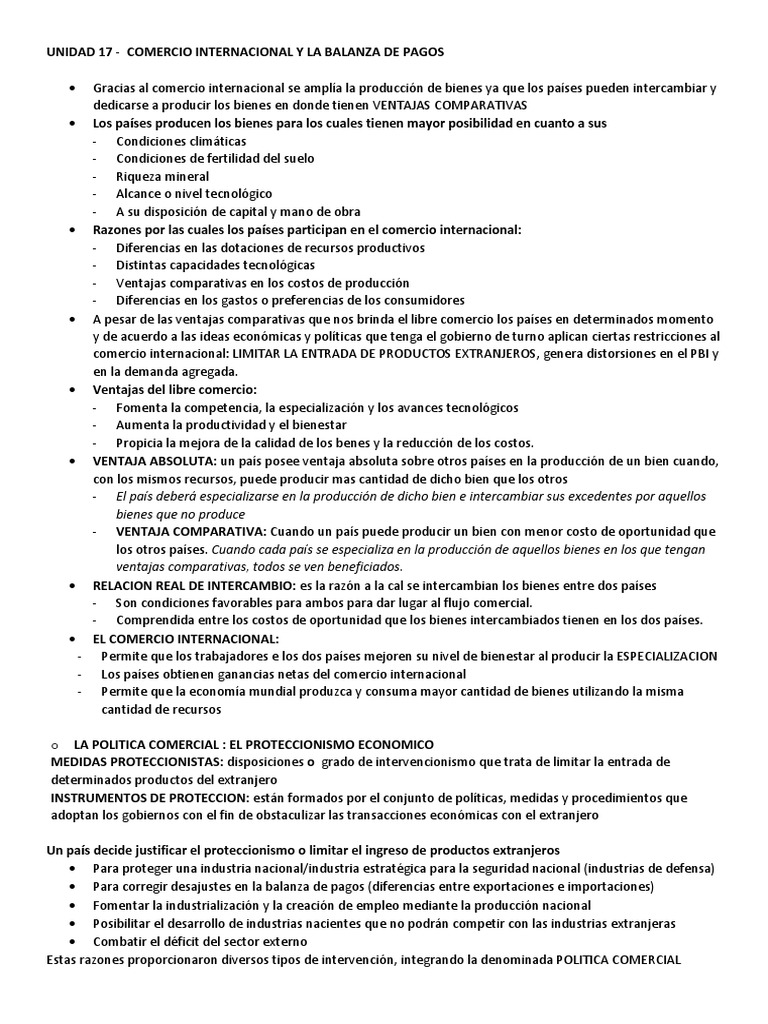 Comercio Internacional y Balanza de Pagos | PDF | Balance de pagos ...