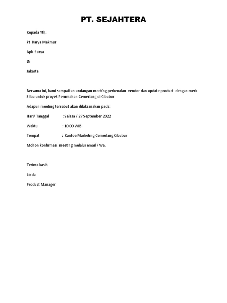 Undangan Meeting | PDF