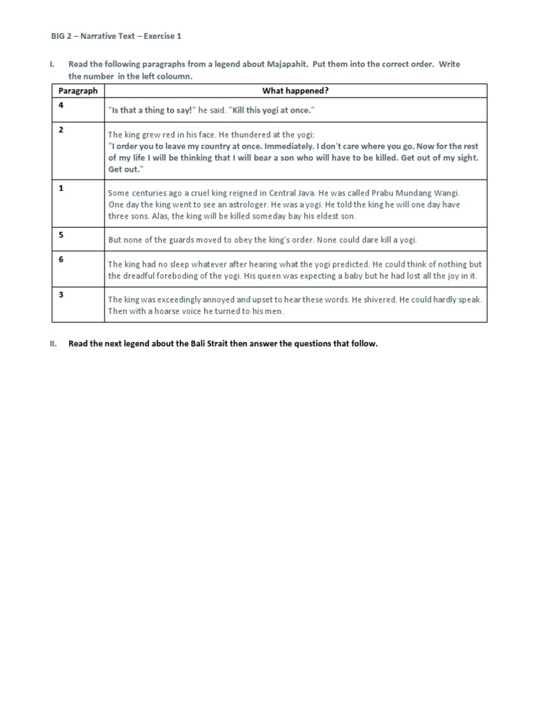 Narrative Text Exercise on Legends | PDF | Travel | Religion & Spirituality