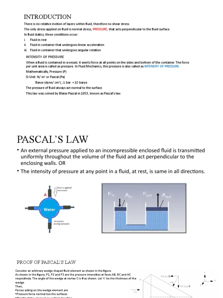 Chapter 2 Fluid Pressure And Its Measurement Pdf Pressure