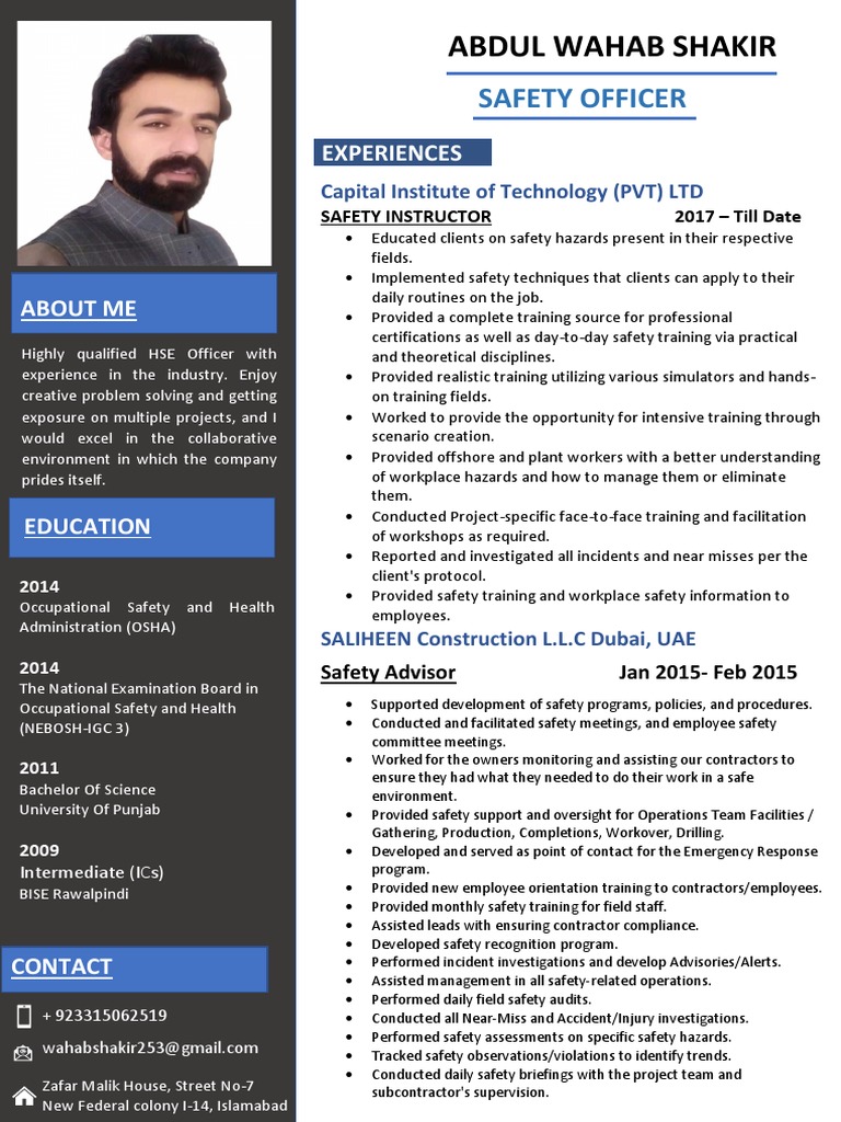 HSE Officer Resume: Safety Expertise | PDF | Occupational Safety And ...