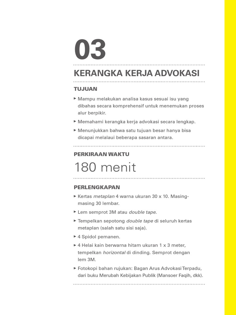 Modul 3 KERANGKA KERJA ADVOKASI | PDF