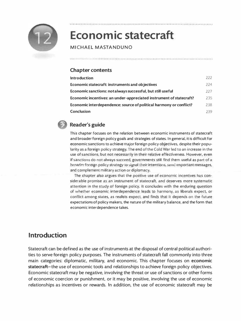 Mastanduno Economic Statecraft | PDF | Rhodesia | Cold War