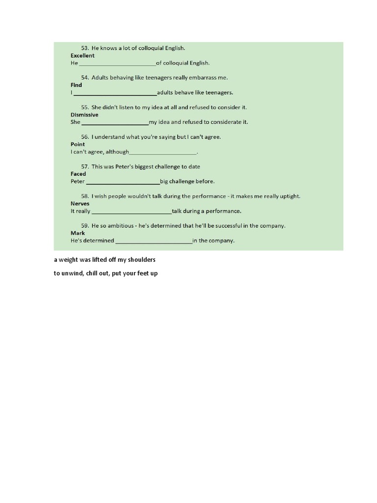 A Weight Was Lifted Off My Shoulders PDF English Language Word