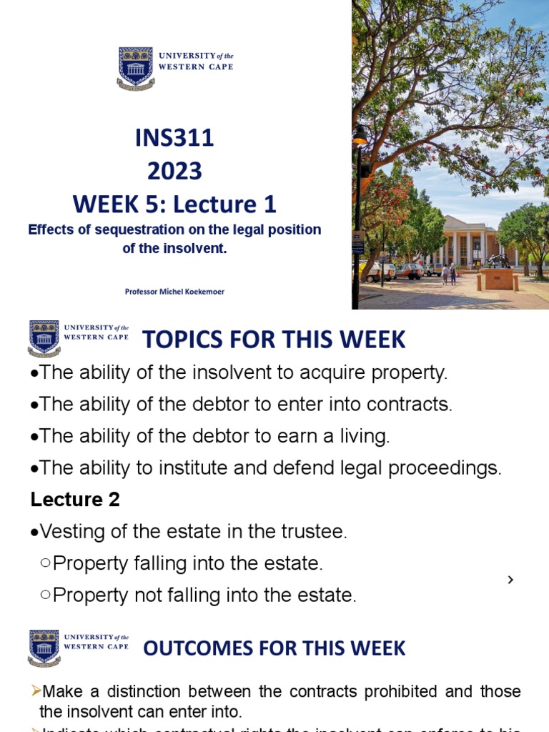 2023+week+5 Lecture+1 | PDF | Bankruptcy | Insolvency
