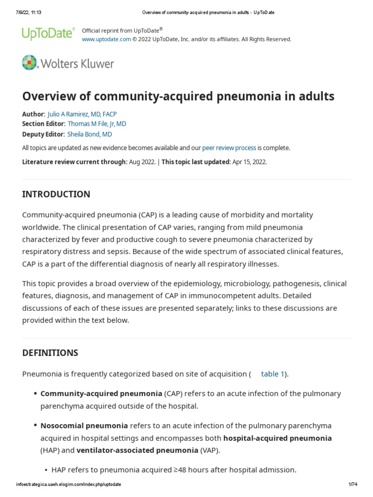 Neumonía Adquirida en La Comunidad | PDF | Pneumonia | Methicillin ...