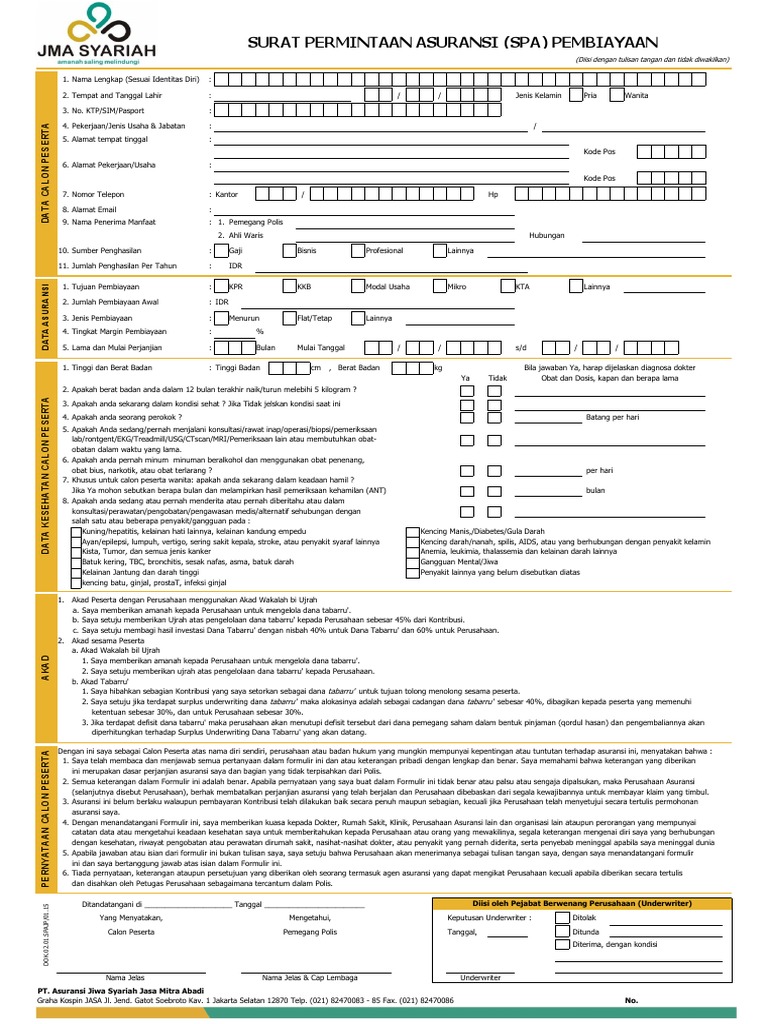 Form Asuransi JMA | PDF