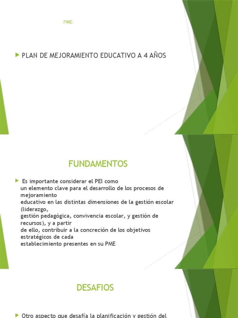 Dimensiones del Plan de Mejoramiento Educativo | PDF | Liderazgo | Plan ...