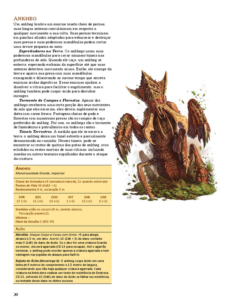 Ankheg: Monstro Inseto e Caçador Terrestre | PDF | Terra