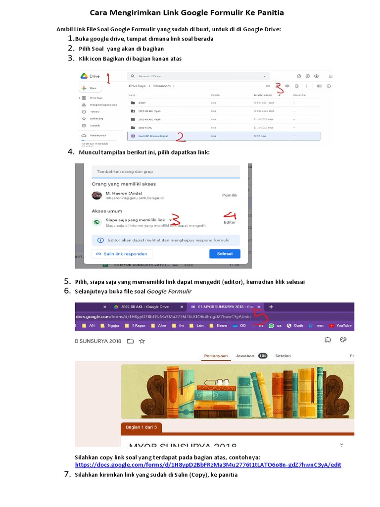 Cara Bagikan Link Google Form ke Panitia | PDF