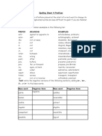 Spelling Sheet 4 - Prefixes