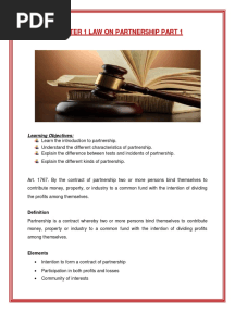 Chapter 1 - Law On Partnership