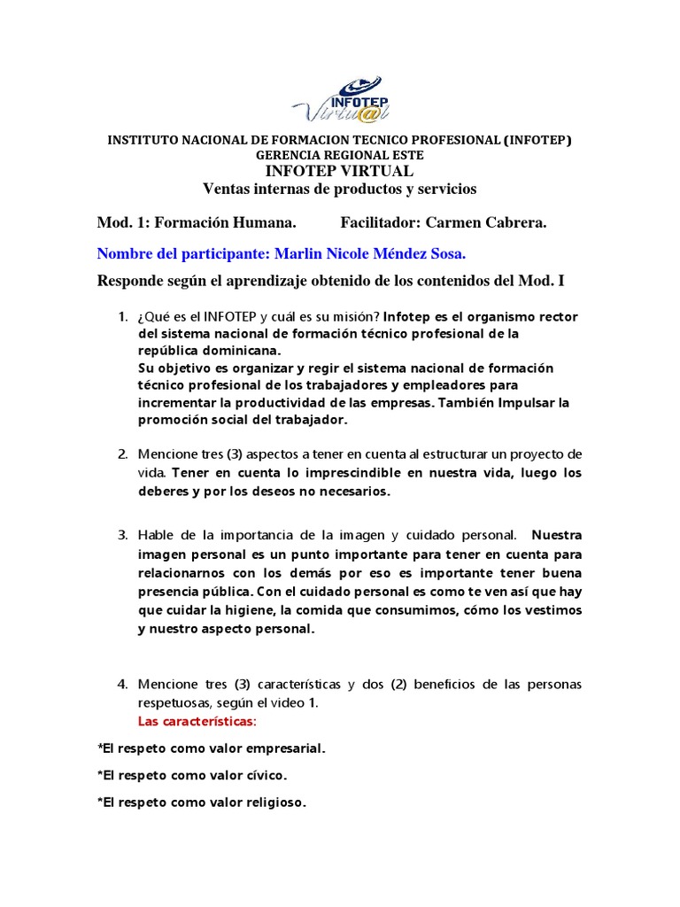 Infotep | PDF | Crecimiento personal y profesional | Negocios