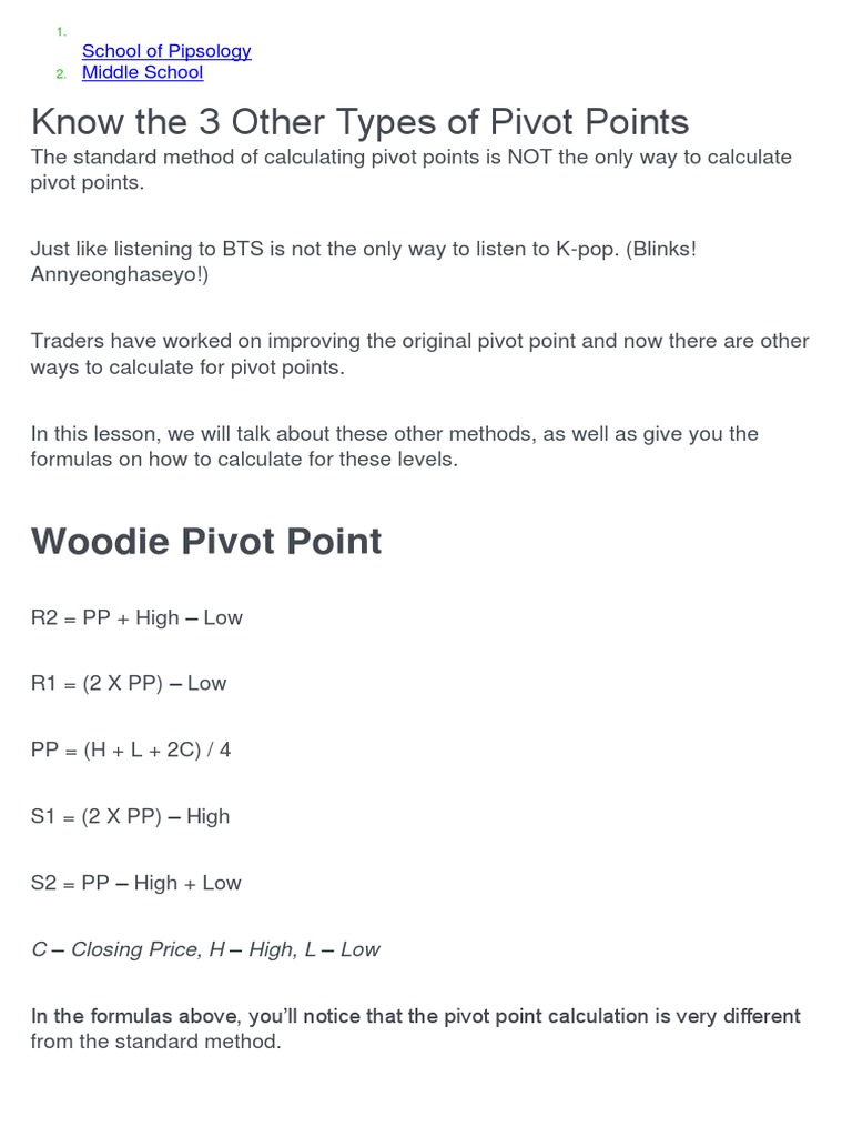 Know The 3 Other Types of Pivot Points PDF