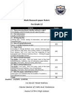 Math and Mechanics Research Paper Rubric