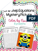 One Step Equations Mystery Picture: Color by Number