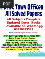 SPSC Town Officer All Solved Papers May 2023