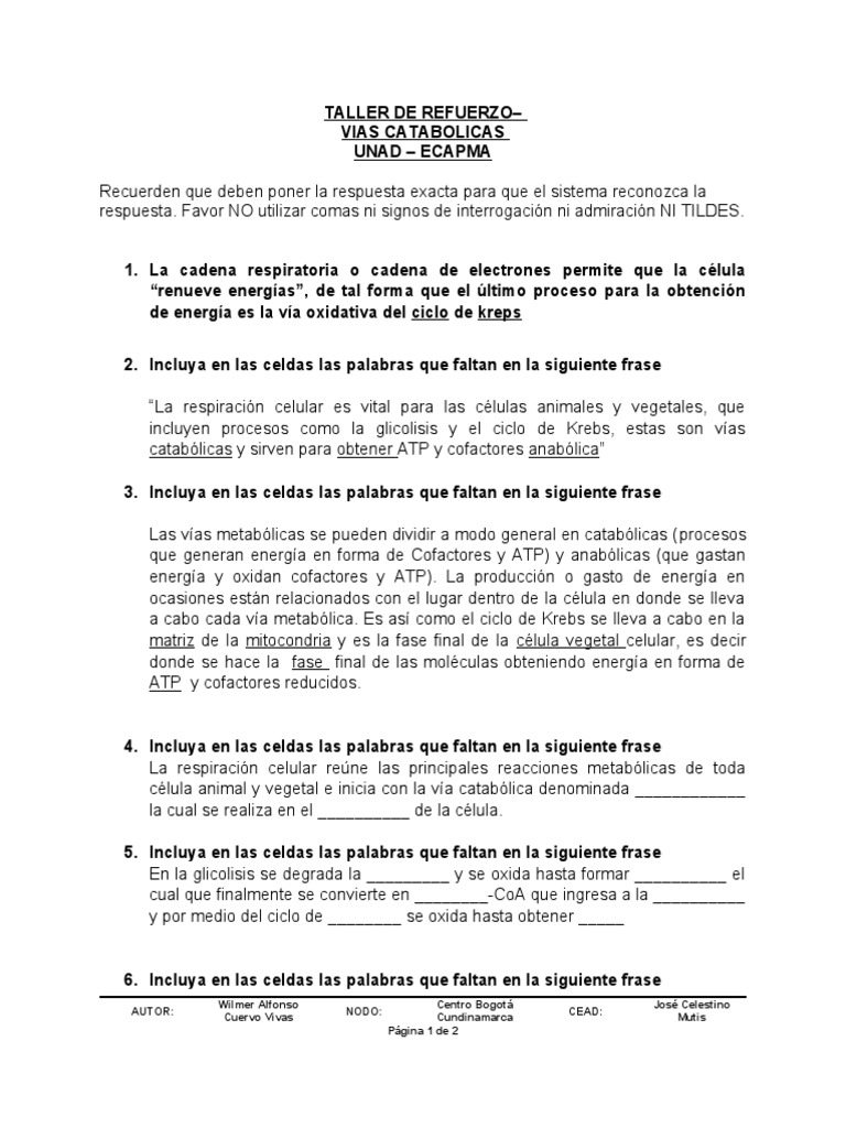 Taller vias catabolicas actividad 4 16 1 2023 pdf gluc lisis