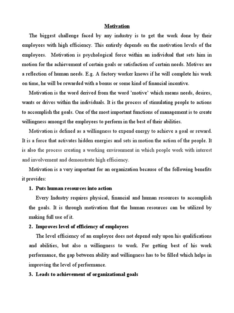 Notes On Motivation | Download Free PDF | Incentive | Motivation