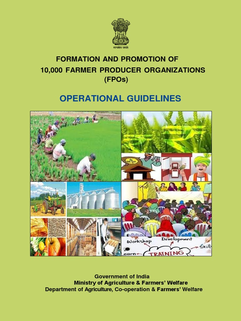 10,000 FPOs Formation Guidelines | PDF | Cooperative | Agriculture