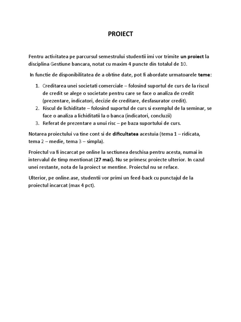 Proiect | PDF