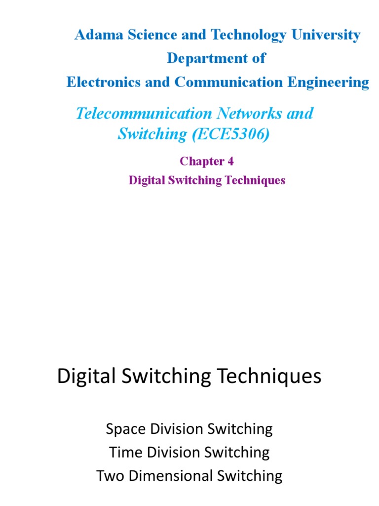 Digital Switching Techniques Overview | PDF | Digital Signal ...
