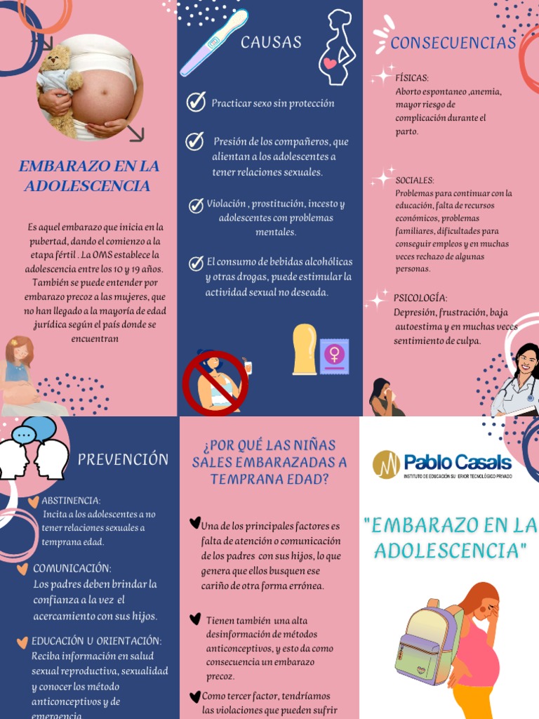 Triptico | PDF | Adolescencia | El embarazo
