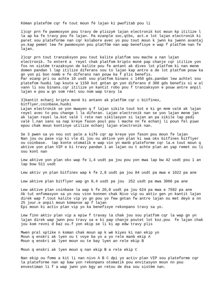 Plateforme CQR : Gagnez avec la Crypto | PDF | Affaires